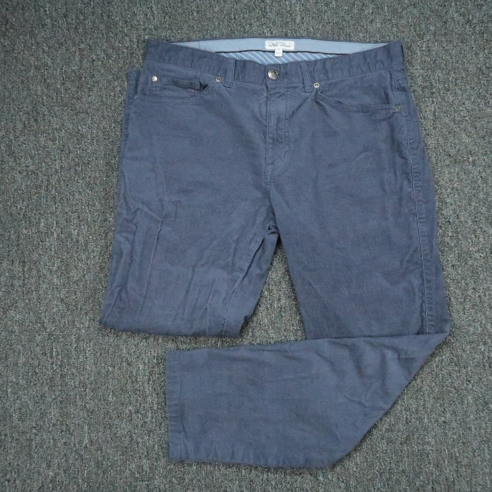 Peter Millar Pants Mens 33x28 Blue 5 Pocket Corduroy Stretch Straight Trouser